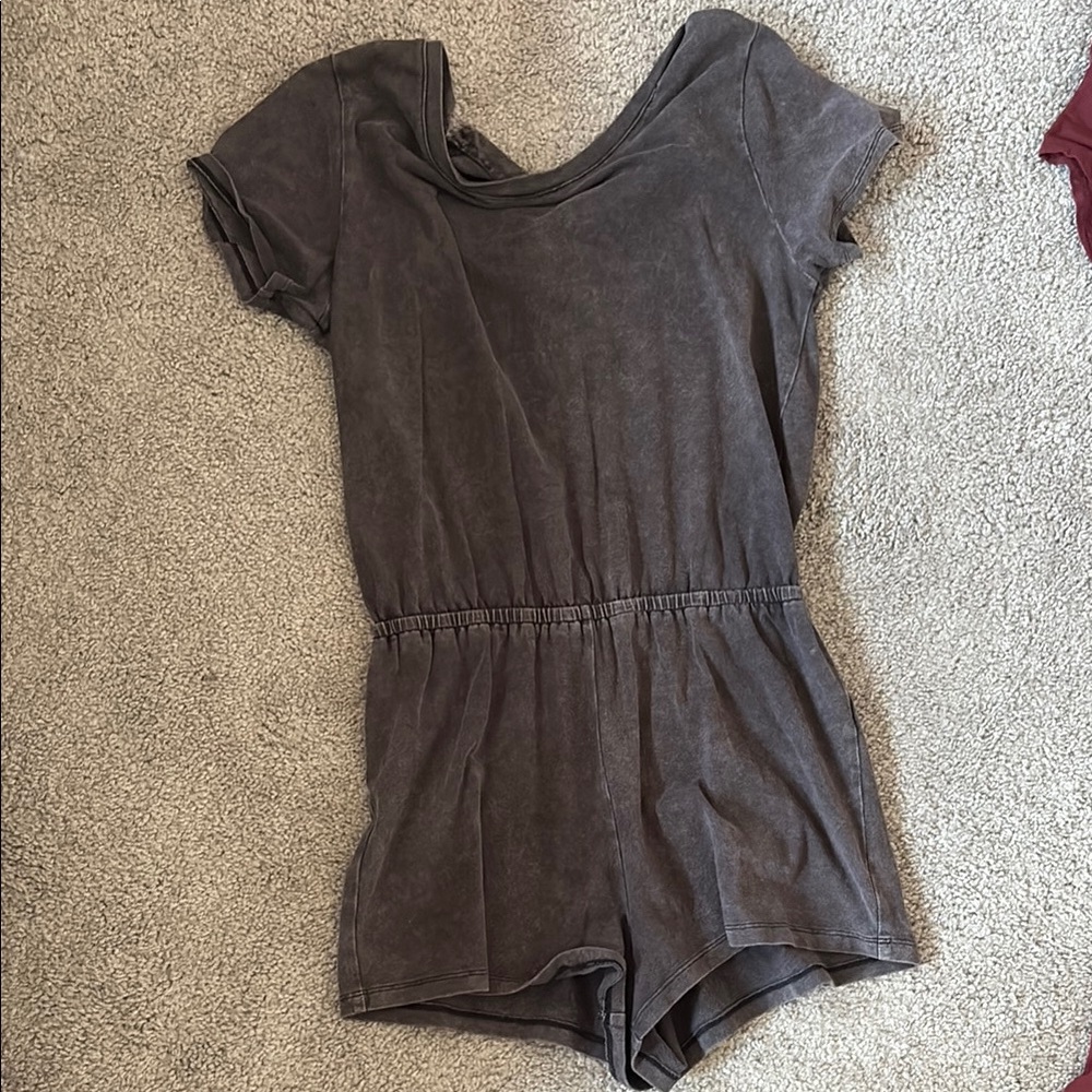 Forever 21 Gray One Piece Romper with Scoop Neckline